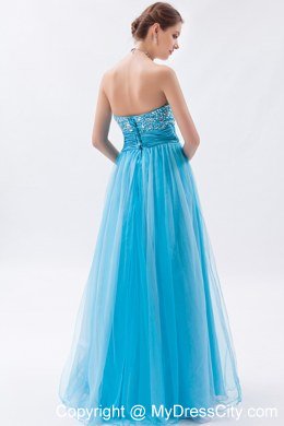 Baby Blue Sweetheart Prom Dress with Beading Floor-length