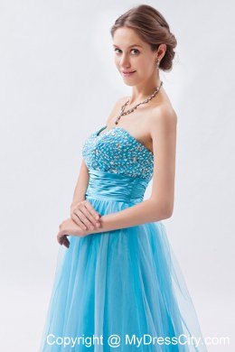 Baby Blue Sweetheart Prom Dress with Beading Floor-length