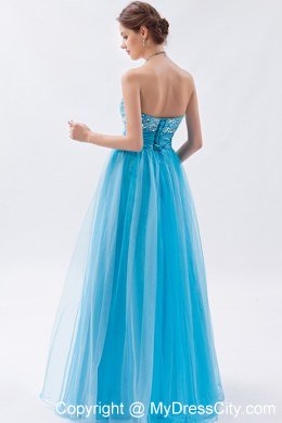 Baby Blue Sweetheart Prom Dress with Beading Floor-length