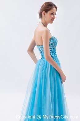 Baby Blue Sweetheart Prom Dress with Beading Floor-length