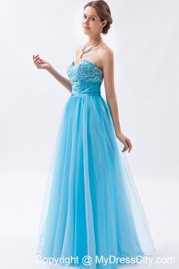 Baby Blue Sweetheart Prom Dress with Beading Floor-length