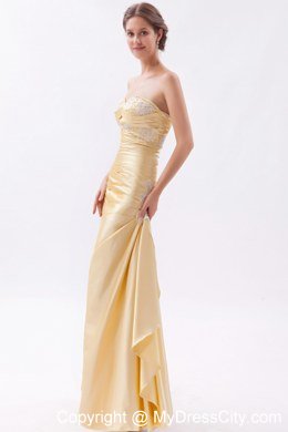 Sweetheart Floor-length Champagne Prom Dress with Appliques