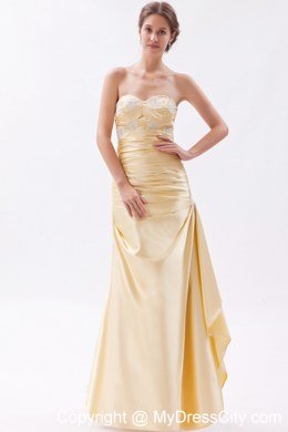 Sweetheart Floor-length Champagne Prom Dress with Appliques