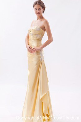 Sweetheart Floor-length Champagne Prom Dress with Appliques