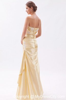 Sweetheart Floor-length Champagne Prom Dress with Appliques