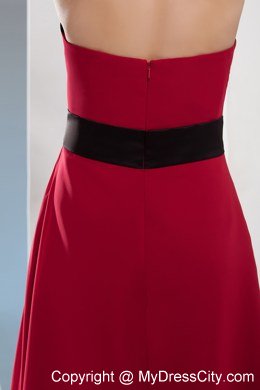 2013 Summer Simple Column Halter Sash Red Dress For Prom