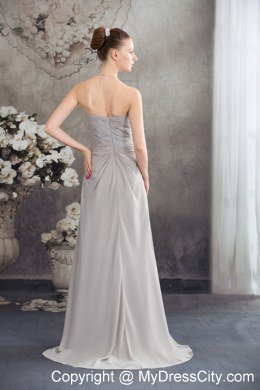 2013 Spring Beaded Strapless Empire Grey Brush Prom Dresses