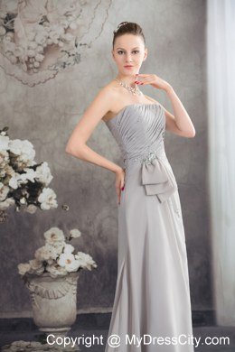 2013 Spring Beaded Strapless Empire Grey Brush Prom Dresses