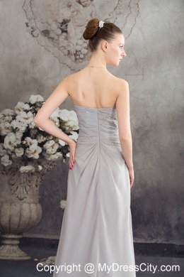 2013 Spring Beaded Strapless Empire Grey Brush Prom Dresses