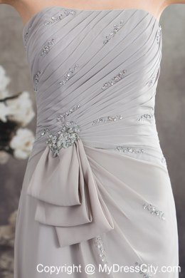 2013 Spring Beaded Strapless Empire Grey Brush Prom Dresses