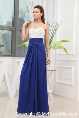 Elegant Beading Blue and White Sweetheart Prom Dress