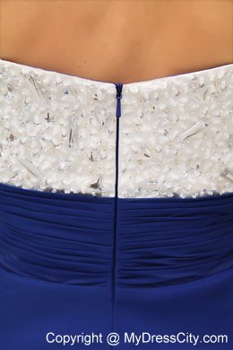 Elegant Beading Blue and White Sweetheart Prom Dress