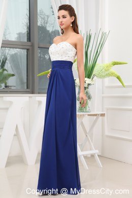 Elegant Beading Blue and White Sweetheart Prom Dress