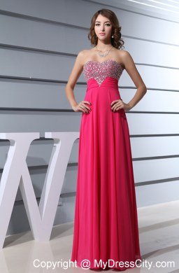 Hot Pink Column Sweetheart Beading Prom Dresses for 2013 Spring