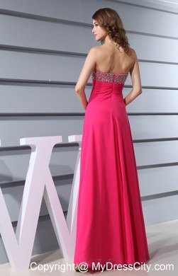 Hot Pink Column Sweetheart Beading Prom Dresses for 2013 Spring