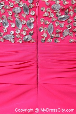 Hot Pink Column Sweetheart Beading Prom Dresses for 2013 Spring