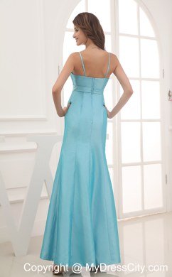 2013 Column Spaghetti Straps Beading Ankle-length Dress for Prom