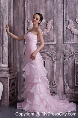 2013 Baby Pink Prom Dress Column Sweetheart Ruching Beading