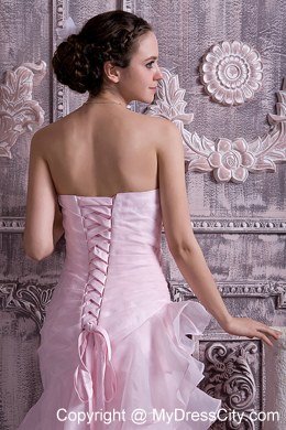 2013 Baby Pink Prom Dress Column Sweetheart Ruching Beading