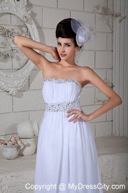 Dresses with the Back Covered Strapless Empire Beading Prom Dress