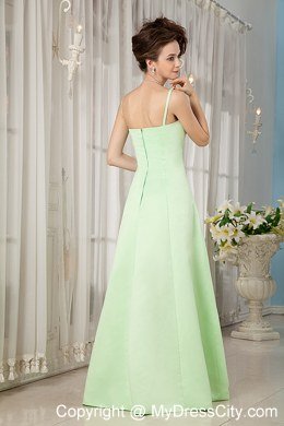 Cheap Yellow Green A-line Straps Beading Brush Train Prom Dress