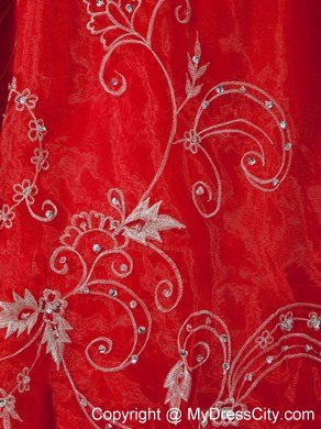 Red Sweetheart Embroidery and Beading Quinceanera Gowns