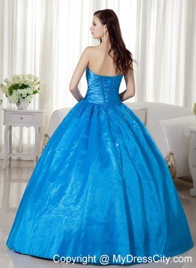 Blue Strapless Beading 2013 Wholesale Dress for Quinceaneras