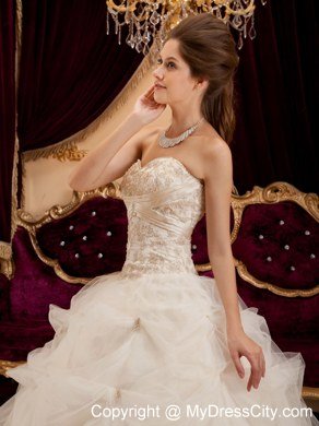 Ivory Sweetheart Satin and Organza Corset Sweet 15 Dresses