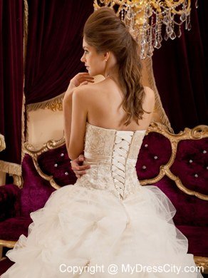 Ivory Sweetheart Satin and Organza Corset Sweet 15 Dresses