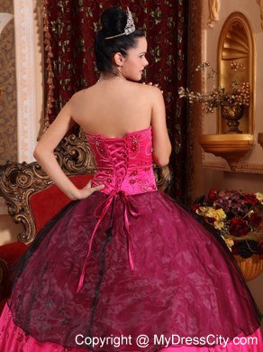 Hot Sale Sweetheart Embroidery With Beading Hot Pink Quinceanera Gowns