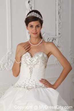 Hottest Style Sweetheart Beaded White Quinceanera Dresses With Pick Ups