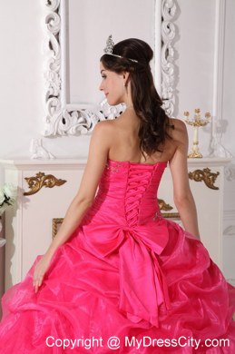 Strapless Tiered Appliques Hot Pink Quinceanera Gowns For 2013