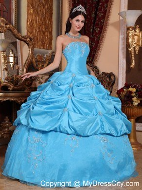 Pick Ups and Appliques For Aqua Blue Quinceanera Dresses