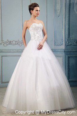 Sweetheart Princess Floor-length Appliques 2013 Wedding Dress