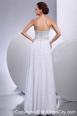 Clasp Handle Back Beading Floor-length Pleating Wedding Dresses