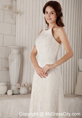 Lace Flowers Column Brush Train Wedding Gowns with Unique Jacket