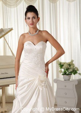 Flowers Beaded Appliques Tulle 2013 Garden Wedding Dresses On Sale