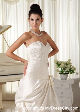 Flowers Beaded Appliques Tulle 2013 Garden Wedding Dresses On Sale