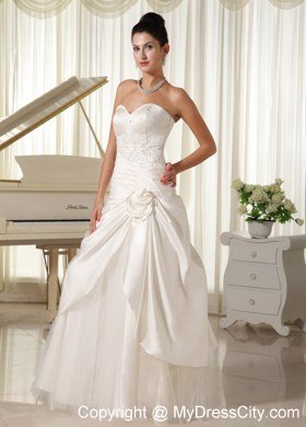 Flowers Beaded Appliques Tulle 2013 Garden Wedding Dresses On Sale