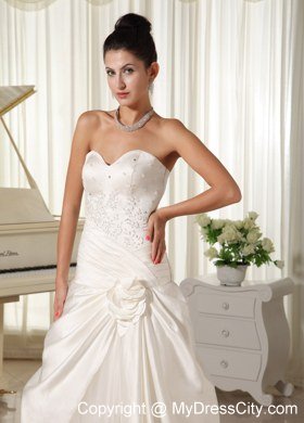 Flowers Beaded Appliques Tulle 2013 Garden Wedding Dresses On Sale