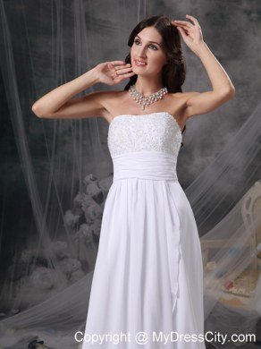 Watteau Train Appliques Chiffon Empire Plus Size Maternity Wedding Dress