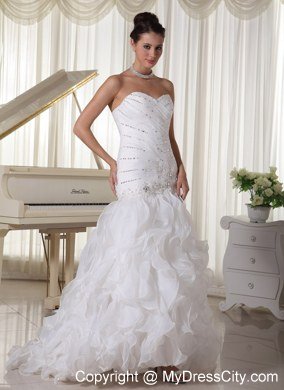 Mermaid Ruffles Sweetheart Beaded and Appliques for 2013 Wedding Dresses