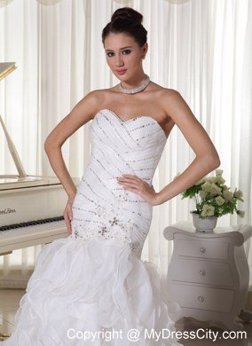 Mermaid Ruffles Sweetheart Beaded and Appliques for 2013 Wedding Dresses