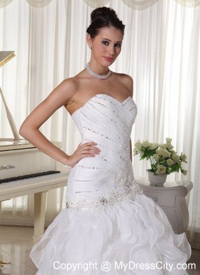 Mermaid Ruffles Sweetheart Beaded and Appliques for 2013 Wedding Dresses