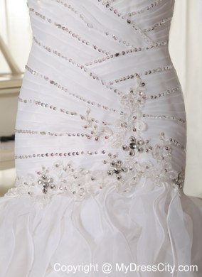 Mermaid Ruffles Sweetheart Beaded and Appliques for 2013 Wedding Dresses