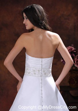 Simple Lace Beaded Court Train Sweetheart Ruching 2013 Wedding Dresses