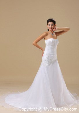 Pretty Appliques with Beading Chapel Train Princess 2013 Wedding Dresses