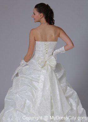 Stylish Pick Ups Flowers Sash Court Train Church 2013 Wedding Dresses