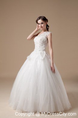 Lace One Shoulder Tulle Ball Gown 2013 Garden Wedding Dresses