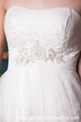 Beaded Lace Court Train Strapless Plus Size 2013 Wedding Bridal Gown